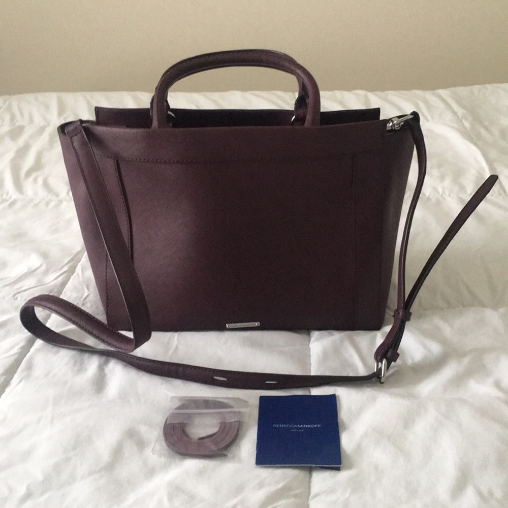 USED ONCE Rebecca Minkoff Sm Monroe Tote Burgundy - Picture 1 of 6